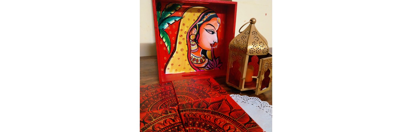 Hand Painted Wooden Tray 1